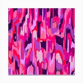 Abstract Shapes Painting in Pinks and Red Canvas Print
