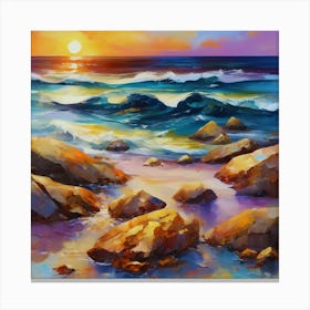 Sunset At The Beach 23 Canvas Print