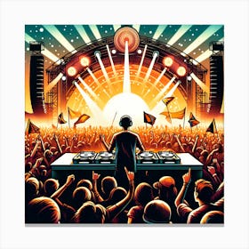 Dj At A Concert 2 Canvas Print