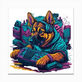 German Shepherd Dj Canvas Print