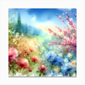 Watercolor Flowers 1 Canvas Print