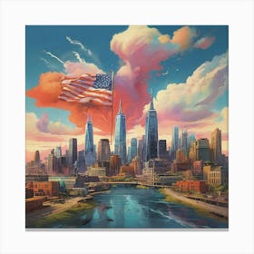 New York City Skyline art print Canvas Print