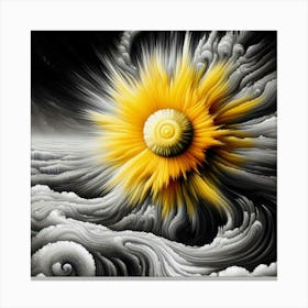 Sunflower In The Storm Canvas Print