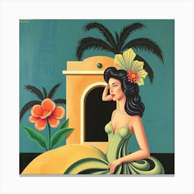 'The Lady In Green' Canvas Print