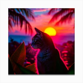 Sunset Cat 2 Canvas Print