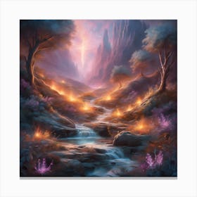 Fire In The Forest Canvas Print