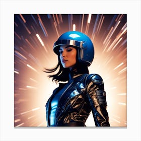 Futuristic Woman In Helmet 1 Canvas Print