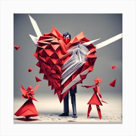Origami Heart Canvas Print