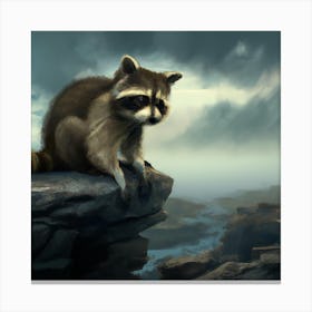 Raccoon thinking about life Canvas Print