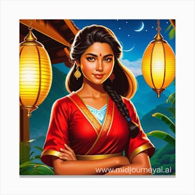 The Indian Comic Girl Canvas Print