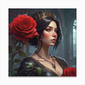 Gothic Rose Woman Canvas Print