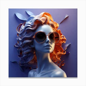 3d Rendering Of A Woman In Sunglasses Canvas Print