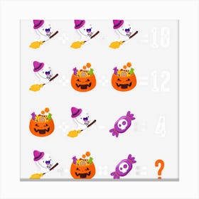 Halloween Order Of Operations Quiz Math Teacher Pumpkin Canvas Print