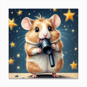 Hamster With Telescope 8 Canvas Print