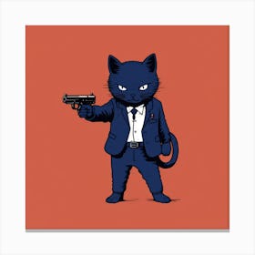 Cat In Suit Canvas Print