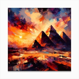 Pyramids At Sunset Canvas Print