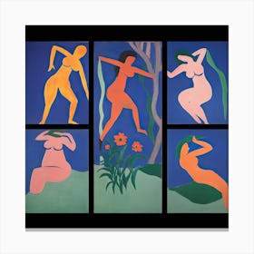 Women Dancing, Shape Study, The Matisse Inspired Art Collection 4 Canvas Print