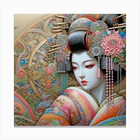 Geisha Creative Illustration Artwork 28 Canvas Print