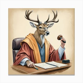 Deer Judge Canvas Print