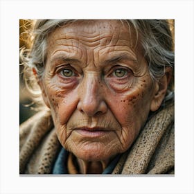 Portrait Of An Old Woman Canvas Print