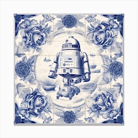 Star Wars Inspired Delft Tile Illustration 2 Canvas Print