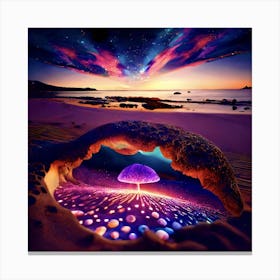 Psychedelic Mushroom Cave Canvas Print