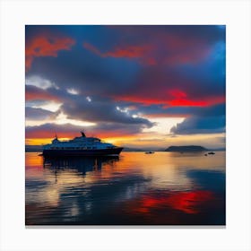 Sunset On A Boat 24 Canvas Print