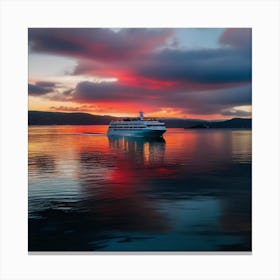 Cruise Ship At Sunset 9 Canvas Print