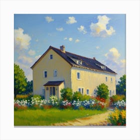 Scenic Abodes Architectural Grace Outdoors House In The Garden Canvas Print