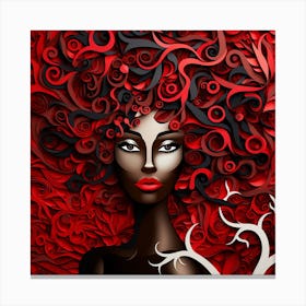 Black Woman With Red Hair Canvas Print