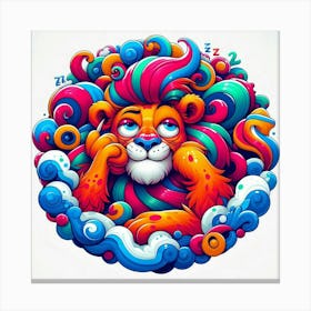 Lion In The Clouds Canvas Print