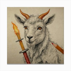 Goat With Horns 18 Canvas Print