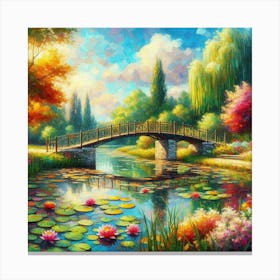 Bridge Over The Pond Canvas Print