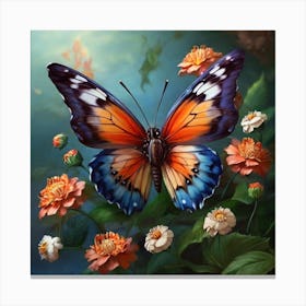 Butterfly In The Garden 1 Canvas Print