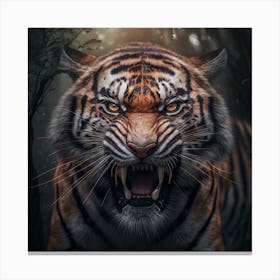 Tiger In The Forest 5 Canvas Print