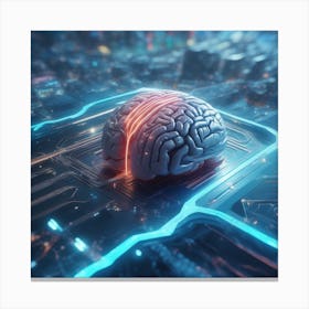 Brain On A City 5 Canvas Print