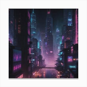 Cyberpunk City Canvas Print