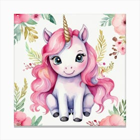 Watercolor Unicorn Canvas Print