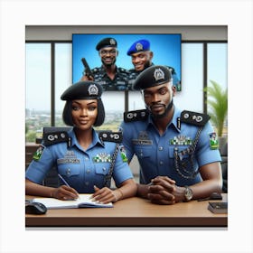 Police Officers In Uniform Canvas Print
