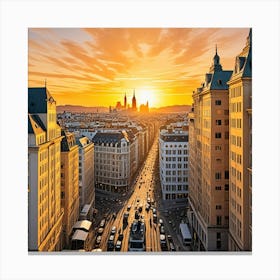 Vienna, Austria Cubism Style Canvas Print