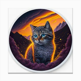 Cat Colored Sky (103) Canvas Print