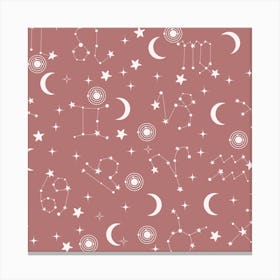 Stars And Constellations Rose Canvas Print