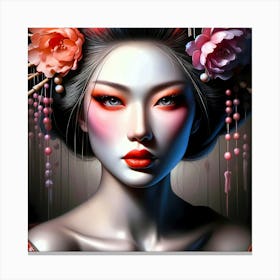 Japan Traditional Geisha Illustration By Ad 183 Canvas Print