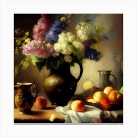 Still Life With More Flowers Canvas Print