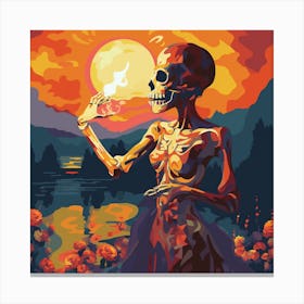 Skeleton Painting Canvas Print