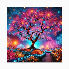 Tree Of Lights 1 Canvas Print