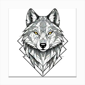 Geometric Wolf Head 2 Canvas Print