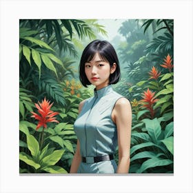 Girl In The Jungle Canvas Print