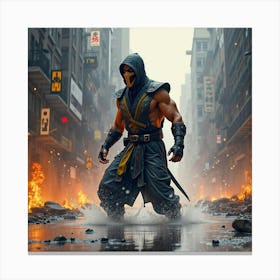 Mortal Kombat Ninja Fighter Concept Art (24) Canvas Print