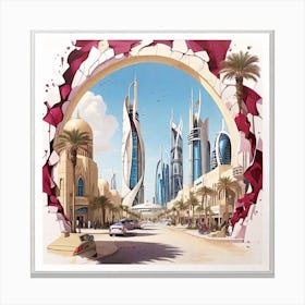 Dubai Cityscape Print Canvas Print